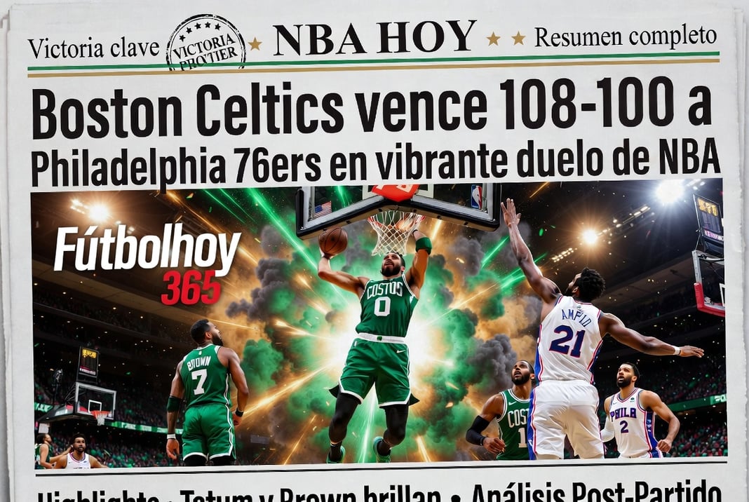 Boston Celtics vence 108-100 a Philadelphia 76ers en vibrante duelo de NBA