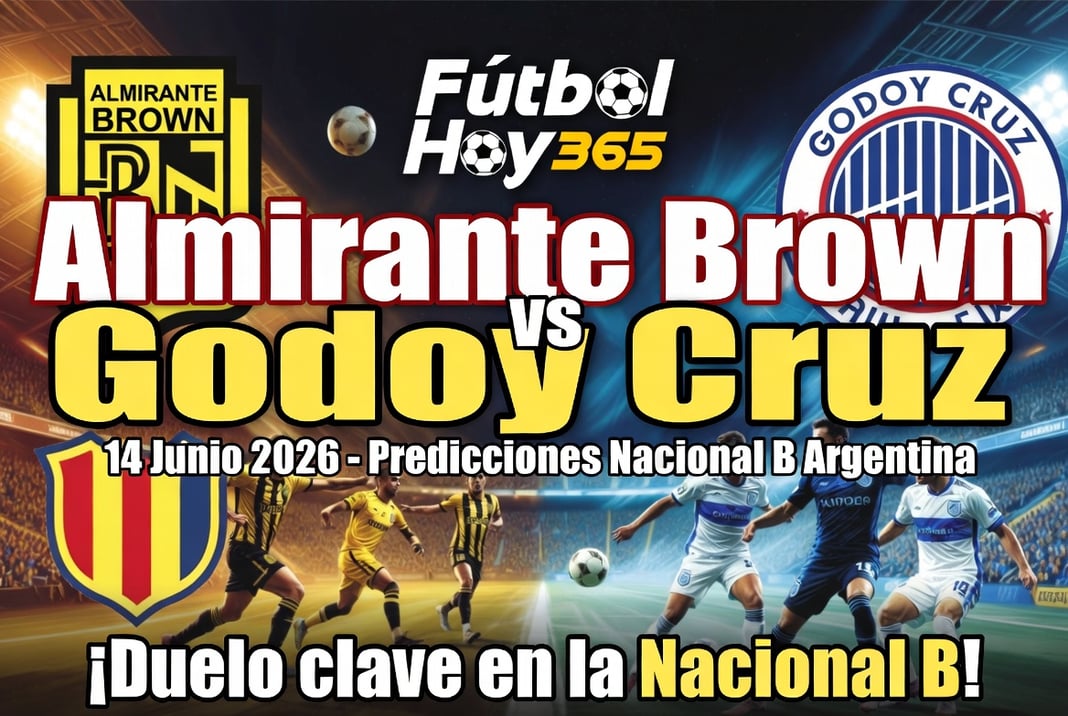 predicciones Nacional B Argentina Almirante Brown vs Godoy Cruz 14 Junio 2026