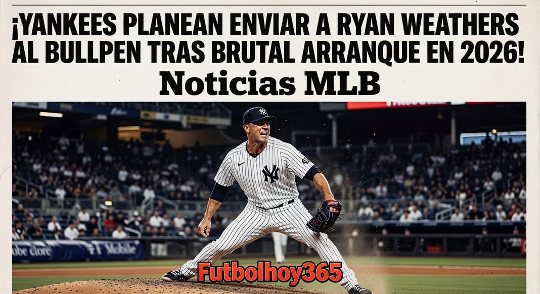Yankees planean enviar a Ryan Weathers al bullpen tras brutal arranque en la temporada 2026