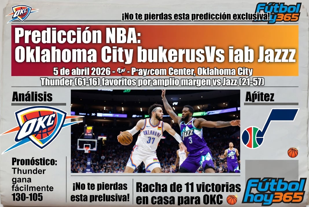 Predicción NBA Oklahoma City Thunder vs Utah Jazz 5 de abril 2026