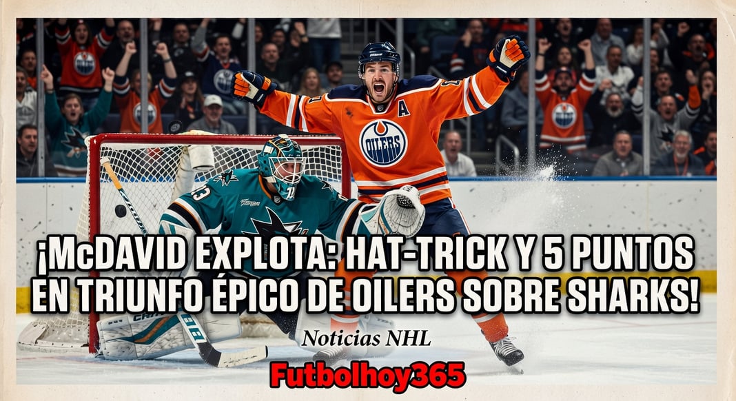 Connor McDavid Anota Hat-Trick y 5 Puntos en Victoria de Oilers sobre Sharks | NHL