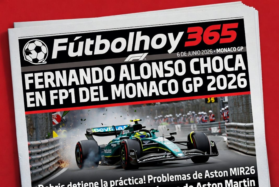 Fernando Alonso choca en FP1 del Monaco GP 2026 Debris detiene la práctica