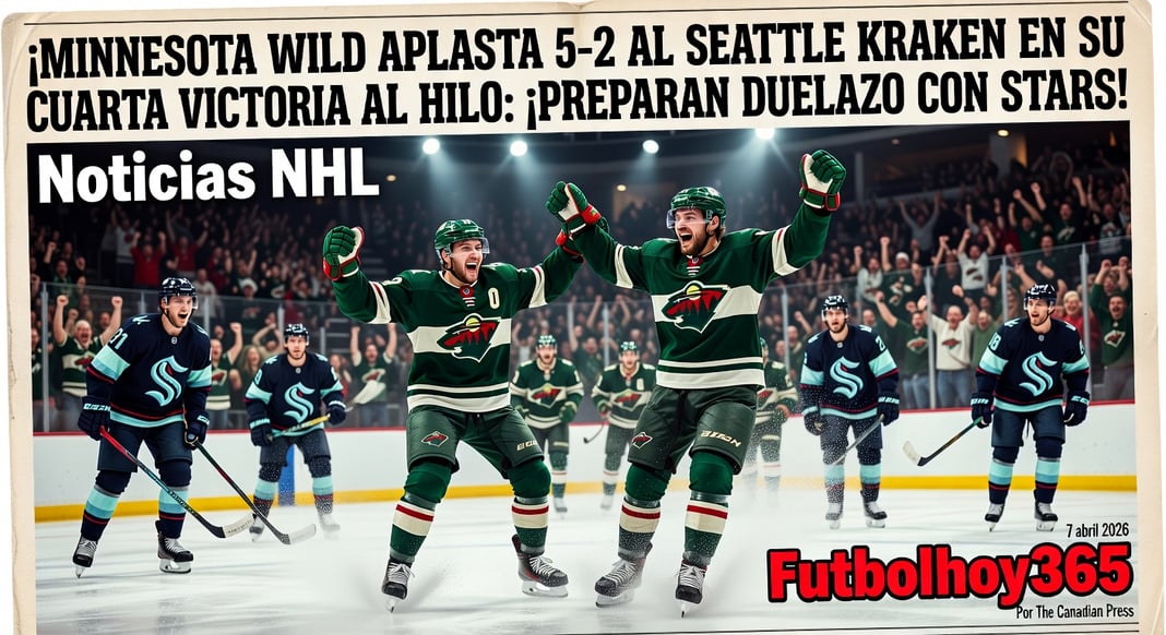 Minnesota Wild vence 5-2 a Seattle Kraken en su cuarta victoria consecutiva: preparan duelo clave con Stars