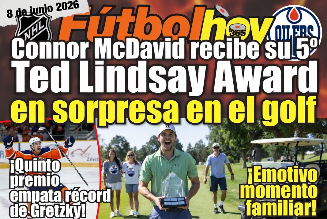 Connor McDavid recibe su 5° Ted Lindsay Award en sorpresa en el golf