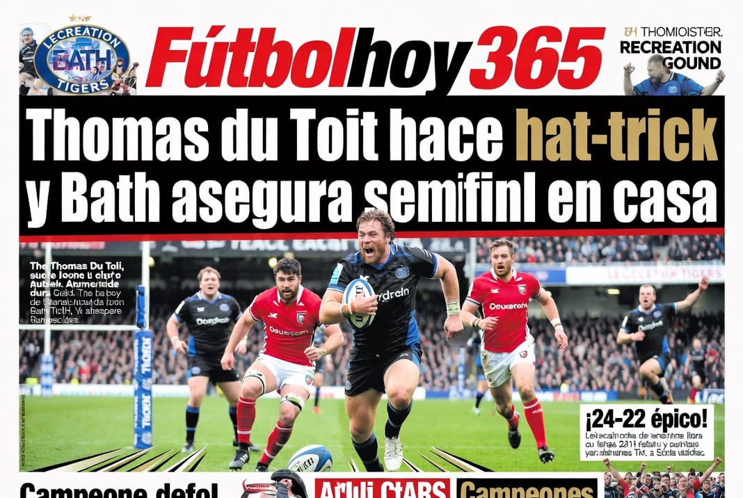 Thomas du Toit hace hat-trick y Bath asegura semifinal en casa