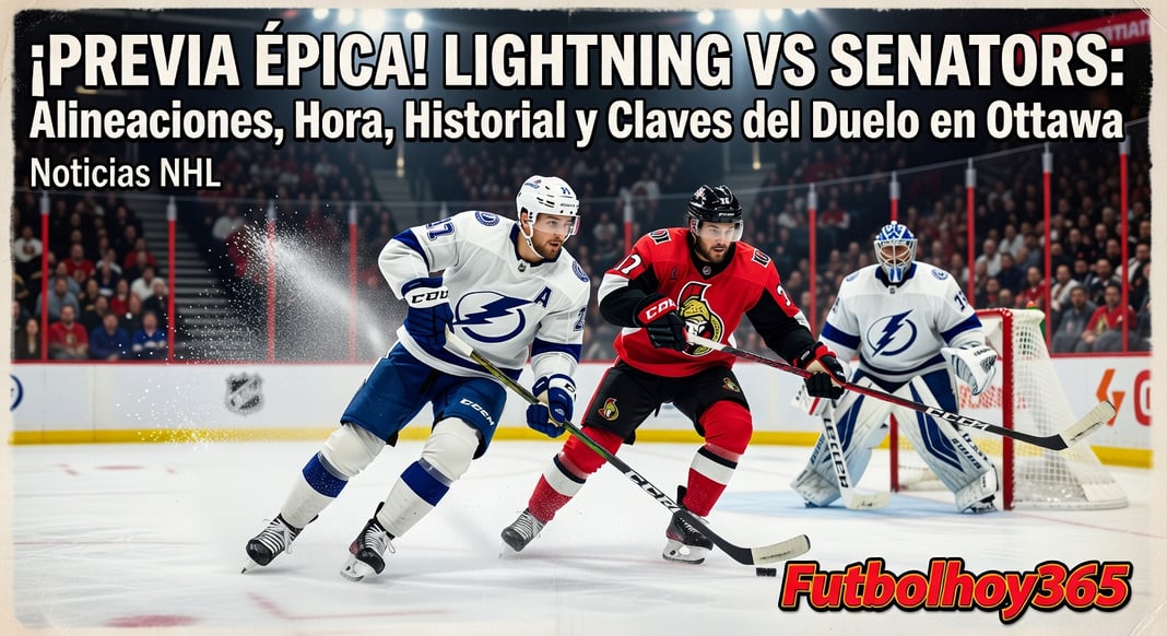 Previa Tampa Bay Lightning vs Ottawa Senators: Alineaciones, Hora, Historial y Claves del Partido en Ottawa