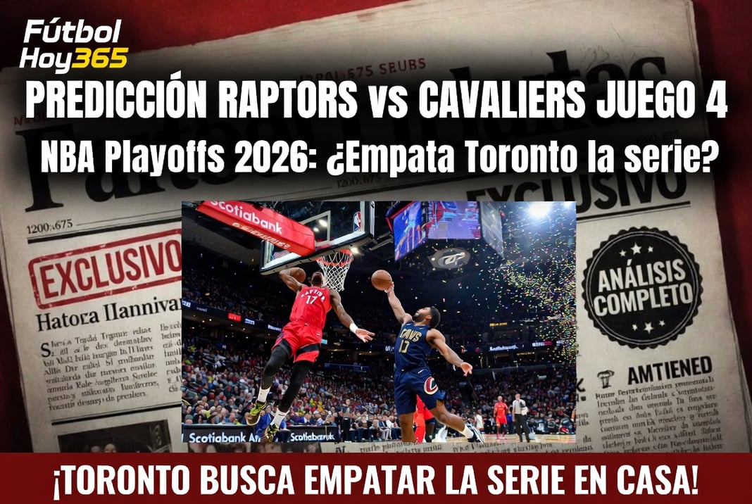 Predicción Raptors vs Cavaliers Juego 4 NBA Playoffs 2026 ¿Empata Toronto la serie