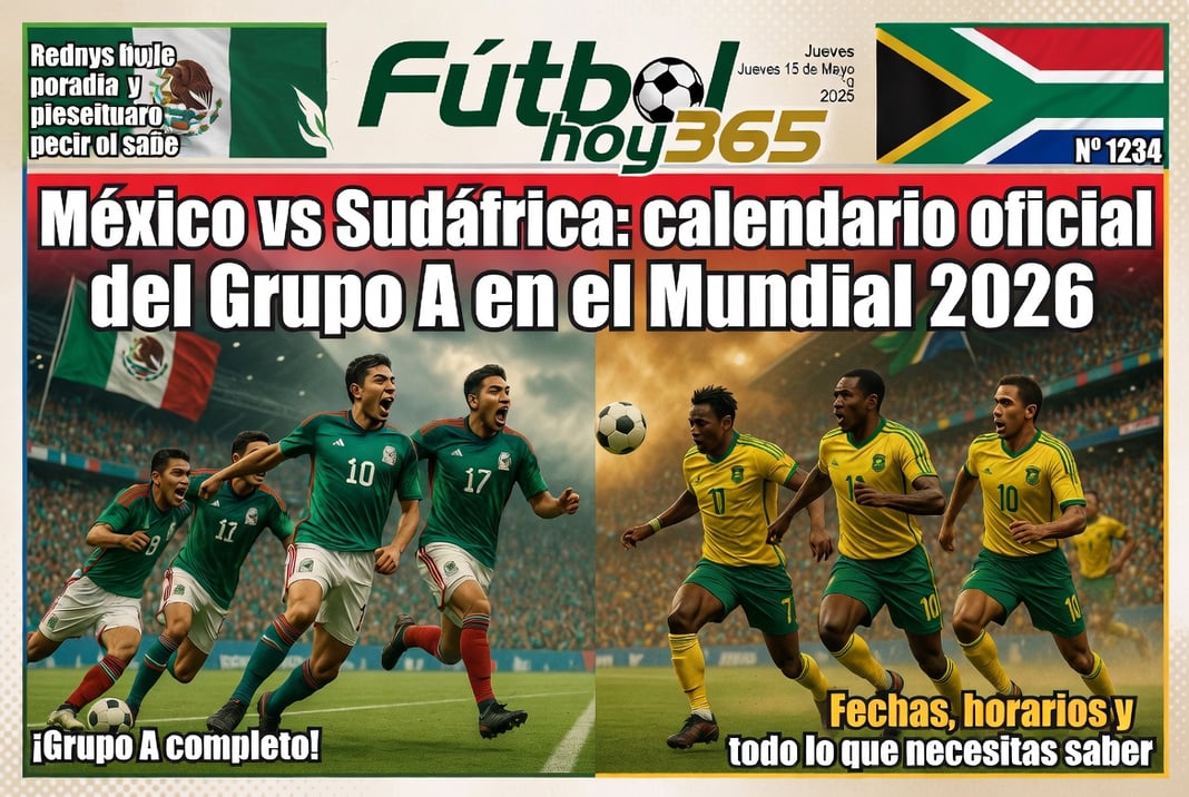 México vs Sudáfrica calendario oficial del Grupo A en el Mundial 2026