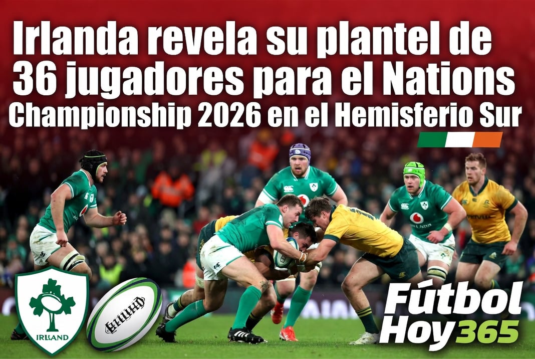 Irlanda revela su plantel de 36 jugadores para el Nations Championship 2026 en el Hemisferio Sur