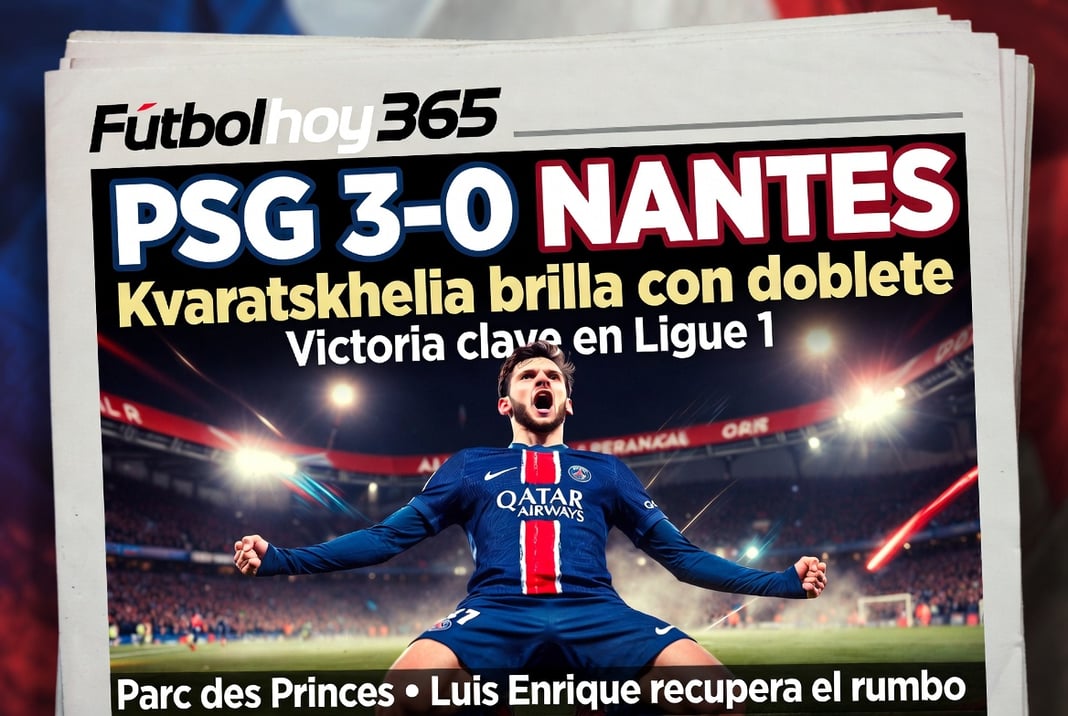 PSG 3-0 Nantes Kvaratskhelia brilla con doblete en victoria clave de Ligue 1
