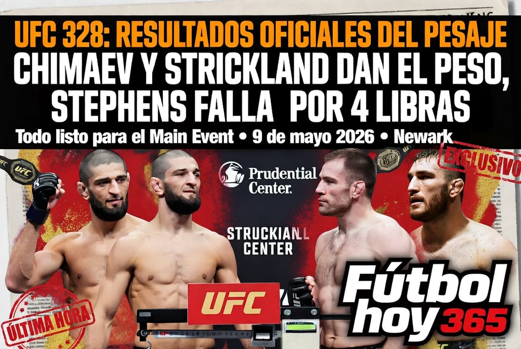 UFC 328 Resultados oficiales del pesaje – Chimaev y Strickland dan el peso, Stephens falla por 4 libras