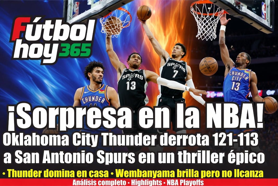 ¡Sorpresa en la NBA! Oklahoma City Thunder derrota 122-113 a San Antonio Spurs en un thriller épico