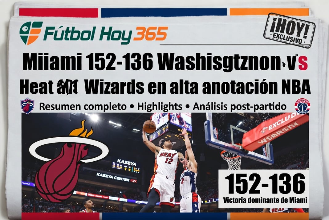 Miami 152-136 Washington Heat aplastan a Wizards en alta anotación NBA