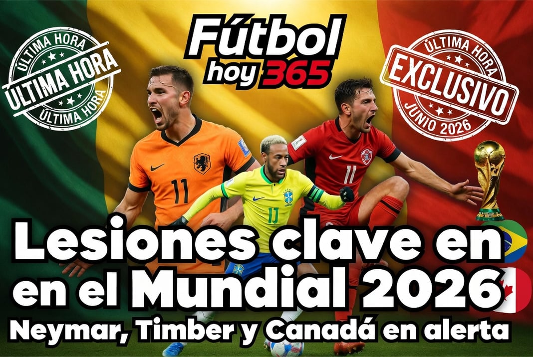 Lesiones clave en el Mundial 2026 Neymar, Timber y Canadá en alerta