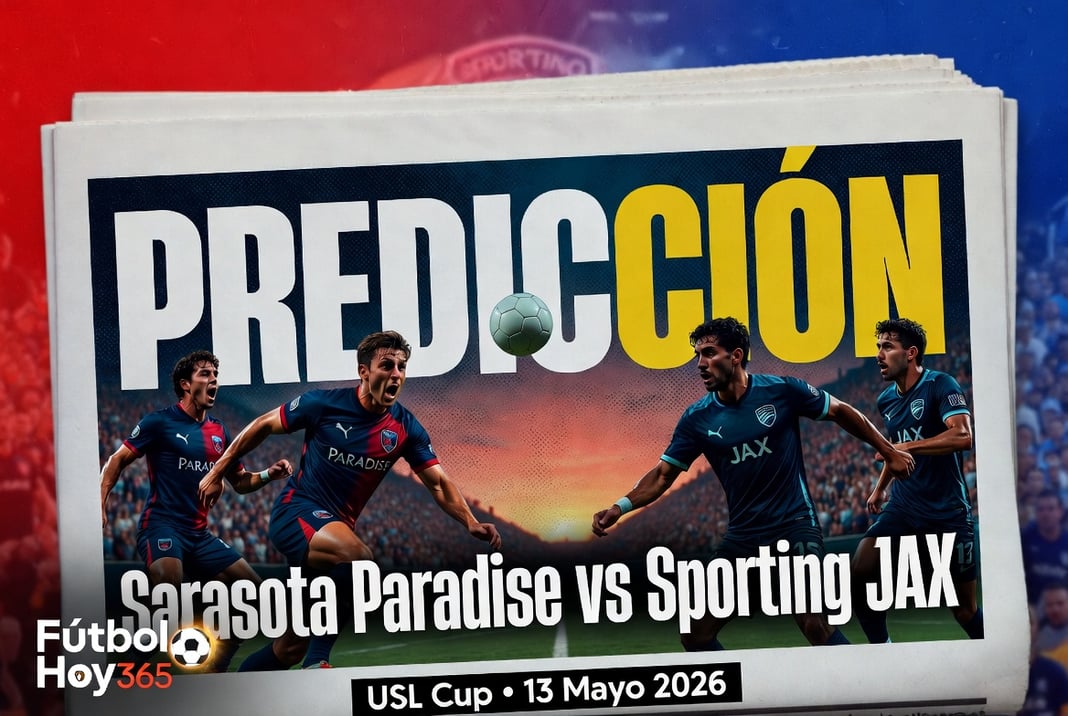 Prediccion Sarasota Paradise vs Sporting JAX USL Cup 13 Mayo 2026