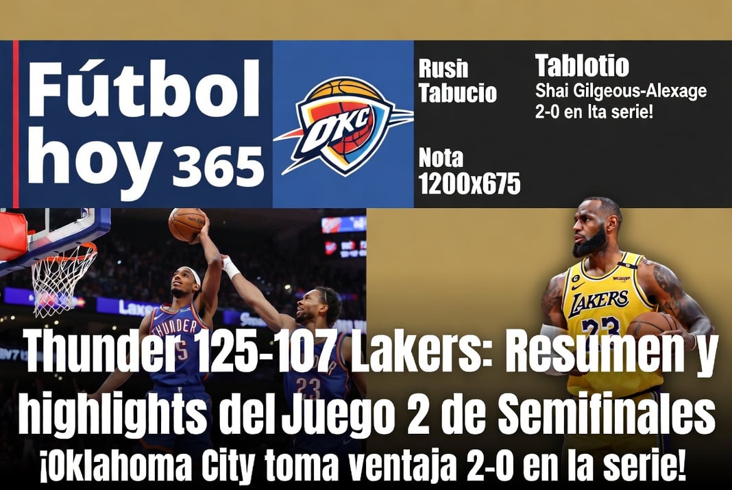 Thunder 125-107 Lakers Resumen y highlights del Juego 2 de Semifinales