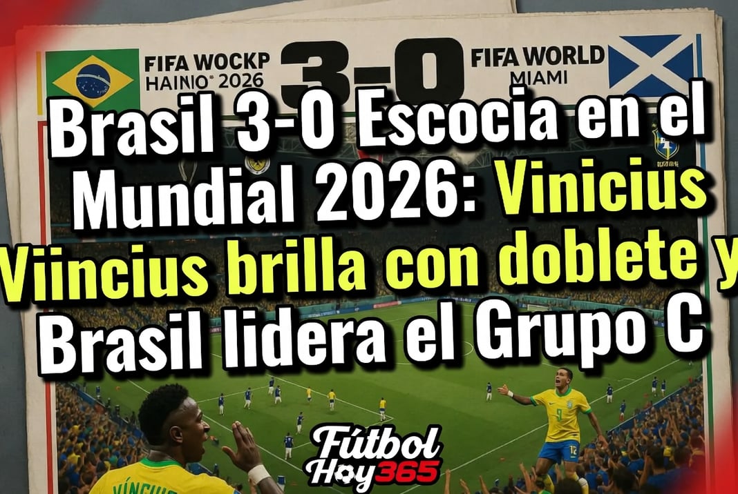 Brasil 3-0 Escocia en el Mundial 2026 Vinicius brilla con doblete y Brasil lidera el Grupo C