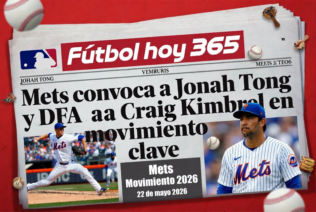 Mets convoca a Jonah Tong y DFA a Craig Kimbrel en movimiento clave