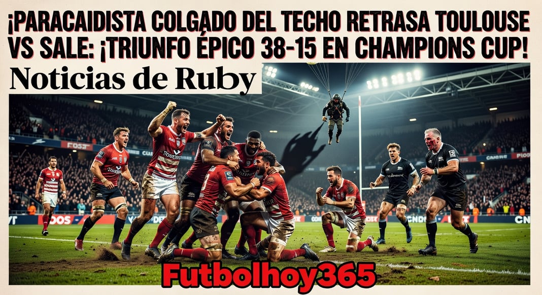 Paracaidista atascado en el tejado del estadio retrasa Toulouse vs Sale: Victoria 38-15 en Champions Cup