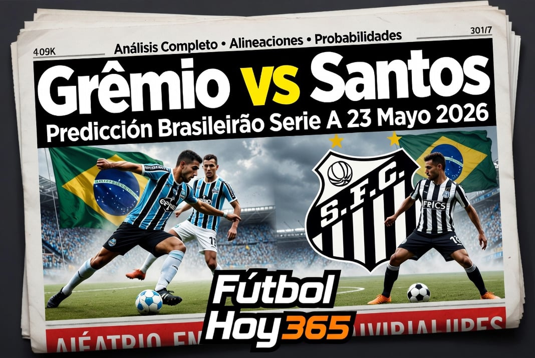 Grêmio vs Santos Predicción Brasileirão Serie A 23 Mayo 2026