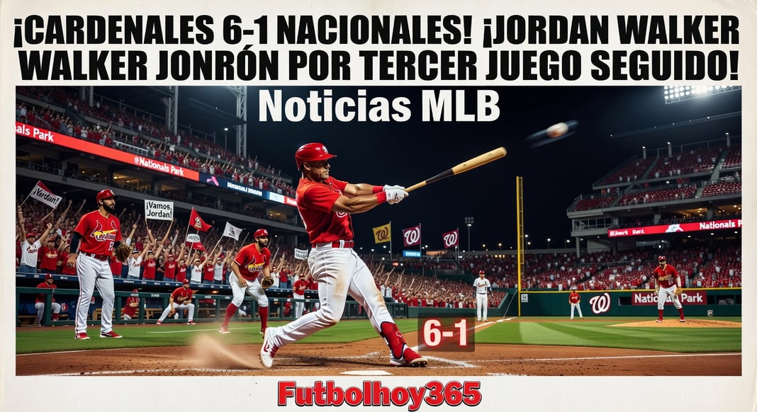 Cardenales 6-1 Nacionales: Jordan Walker conecta jonrón por tercer juego consecutivo en MLB