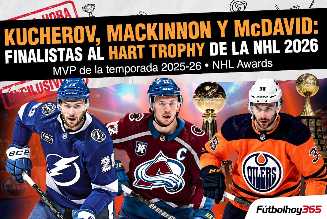 Kucherov, MacKinnon y McDavid Finalistas al Hart Trophy de la NHL 2026