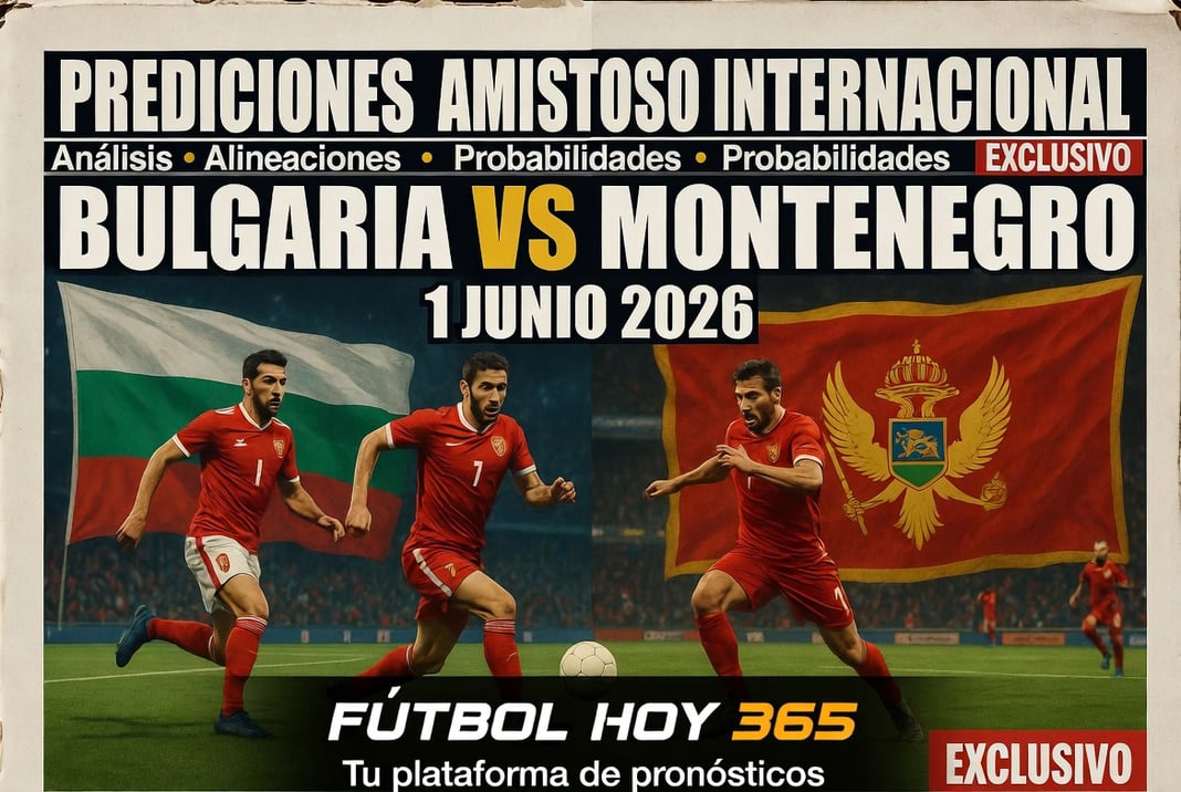 predicciones amistoso internacional Bulgaria vs Montenegro 1 Junio 2026
