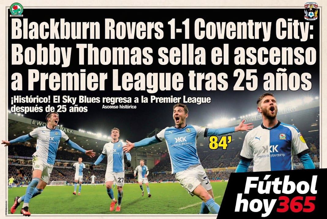 Blackburn Rovers 1-1 Coventry City Bobby Thomas sella el ascenso a Premier League tras 25 años