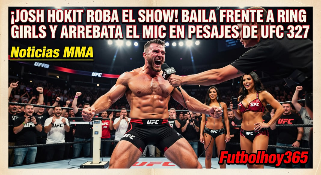 Josh Hokit baila frente a las ring girls y roba el micrófono en los pesajes ceremoniales de UFC 327
