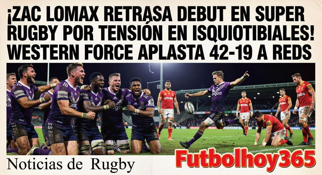 Zac Lomax retrasa debut en Super Rugby por tensión en isquiotibiales: Western Force aplasta 42-19 a Reds