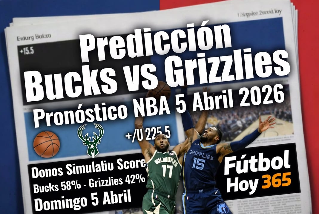 Predicción Bucks vs Grizzlies Pronóstico NBA 5 Abril 2026 Fútbol Hoy 365