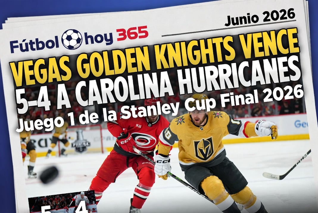 Vegas Golden Knights vence 5-4 a Carolina Hurricanes en el Juego 1 de la Stanley Cup Final 2026