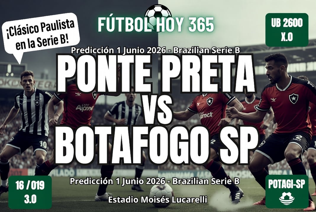 Ponte Preta vs Botafogo SP Prediccion 1 Junio 2026 Brazilian Serie B