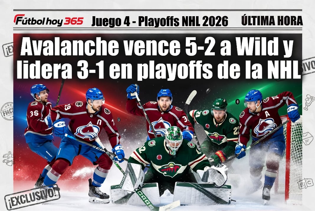 Avalanche vence 5-2 a Wild y lidera 3-1 en playoffs de la NHL