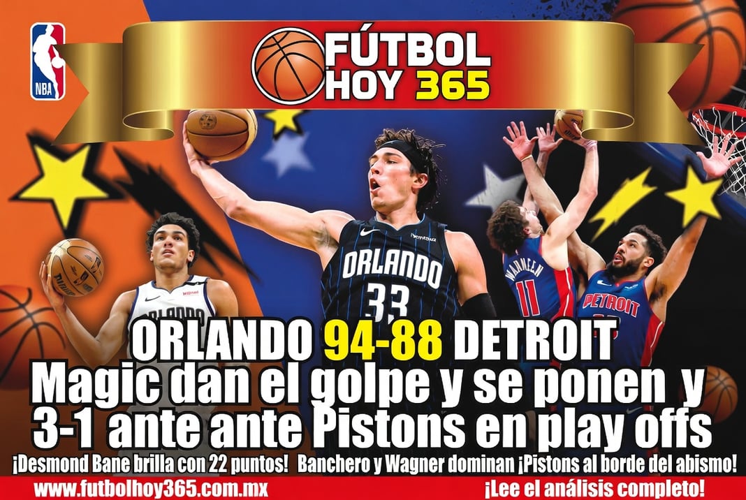 Orlando 94-88 Detroit Magic dan el golpe y se ponen 3-1 ante Pistons en playoffs