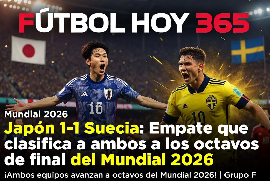 Japón 1-1 Suecia Empate que clasifica a ambos a los octavos de final del Mundial 2026