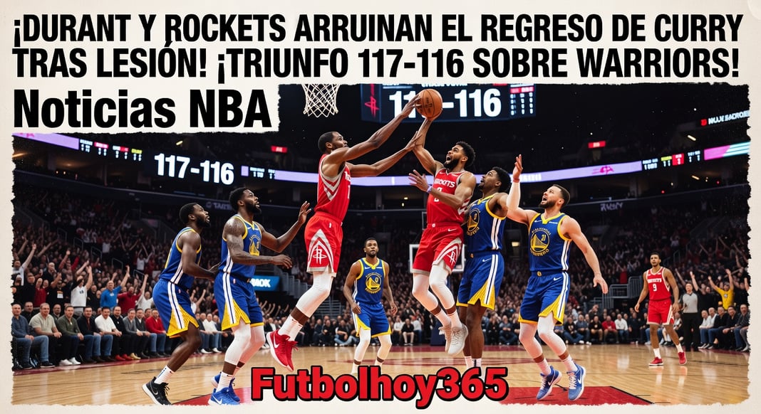 Kevin Durant y Rockets arruinan regreso de Stephen Curry tras lesión: Victoria 117-116 ante Warriors