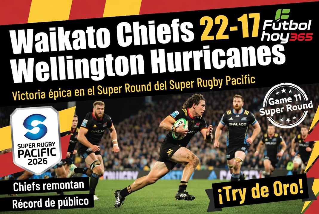 Waikato Chiefs 22-17 Wellington Hurricanes Victoria épica en el Super Round del Super Rugby Pacific