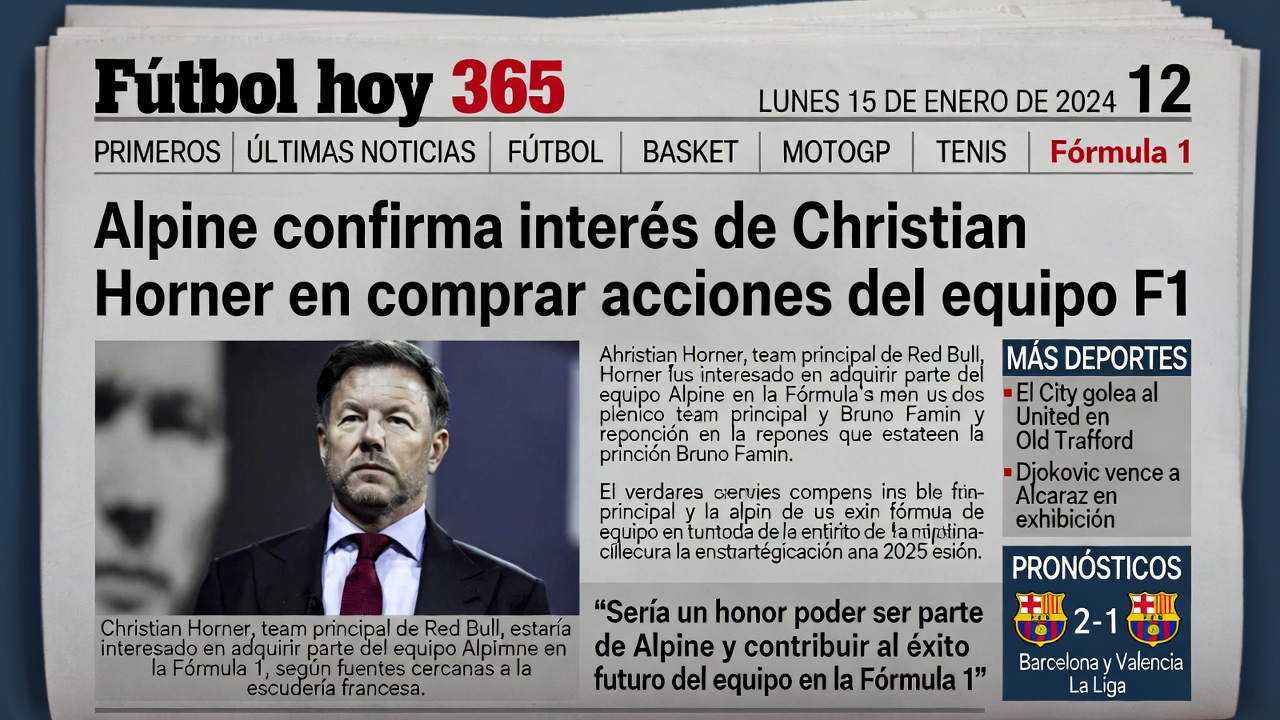 Alpine confirma interés de Christian Horner en comprar acciones del equipo F1