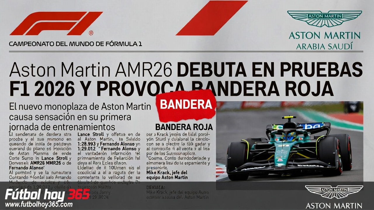 Aston Martin AMR26 Debuta en Pruebas F1 2026 y Provoca Bandera Roja
