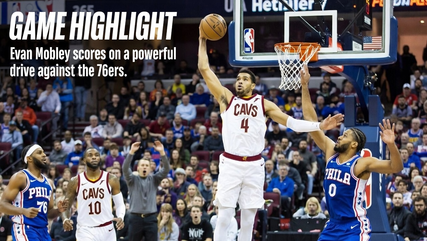 Cavaliers Remontan y Ganan 117-115 a 76ers con Dunk de Mobley
