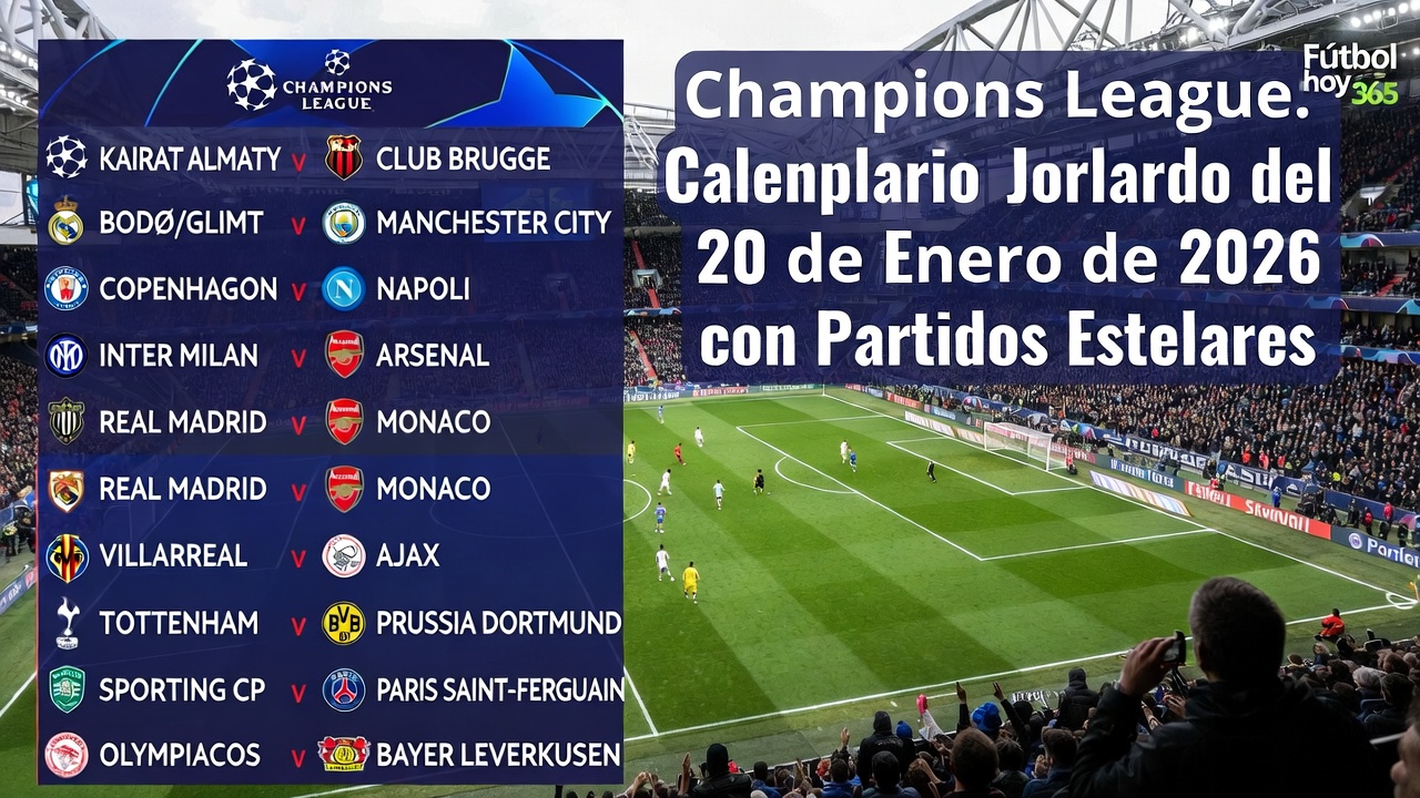 Champions League Calendario 20 enero 2026
