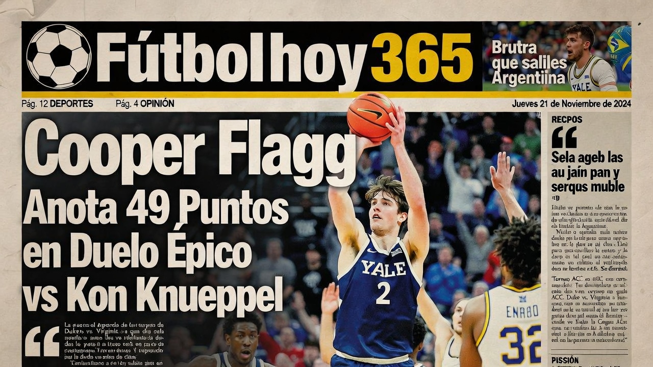 Cooper Flagg Anota 49 Puntos en Duelo Épico vs Kon Knueppel
