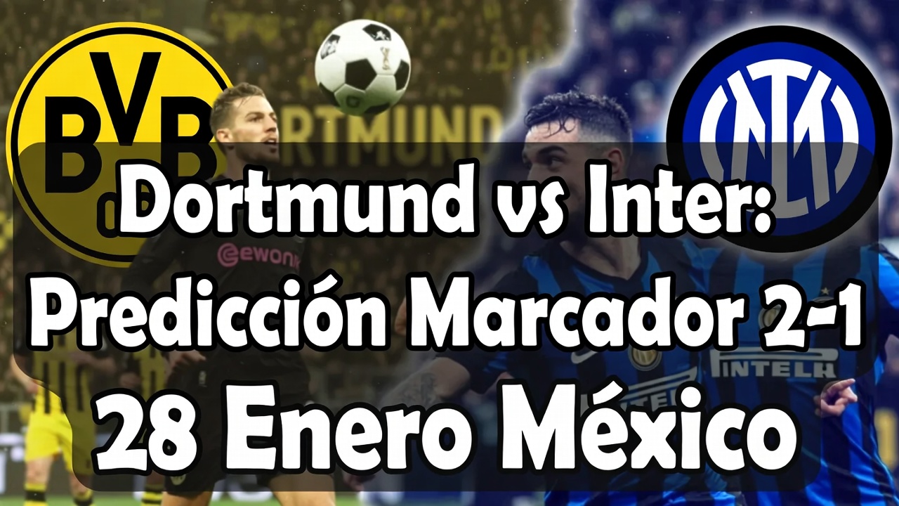 Dortmund vs Inter Predicción Marcador 2-1 28 Enero México