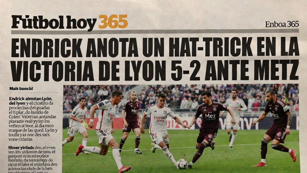Endrick brilla con hat-trick en victoria 5-2 del Lyon vs Metz
