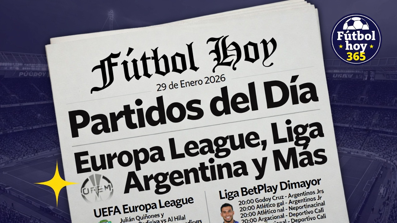 Fútbol Hoy Partidos del 29 de Enero 2026 - Europa League, Liga Argentina y Más