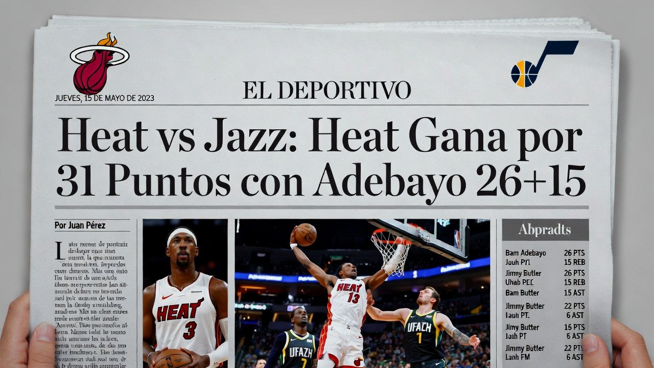 Heat vs Jazz Heat Gana por 31 Puntos con Adebayo 26+15