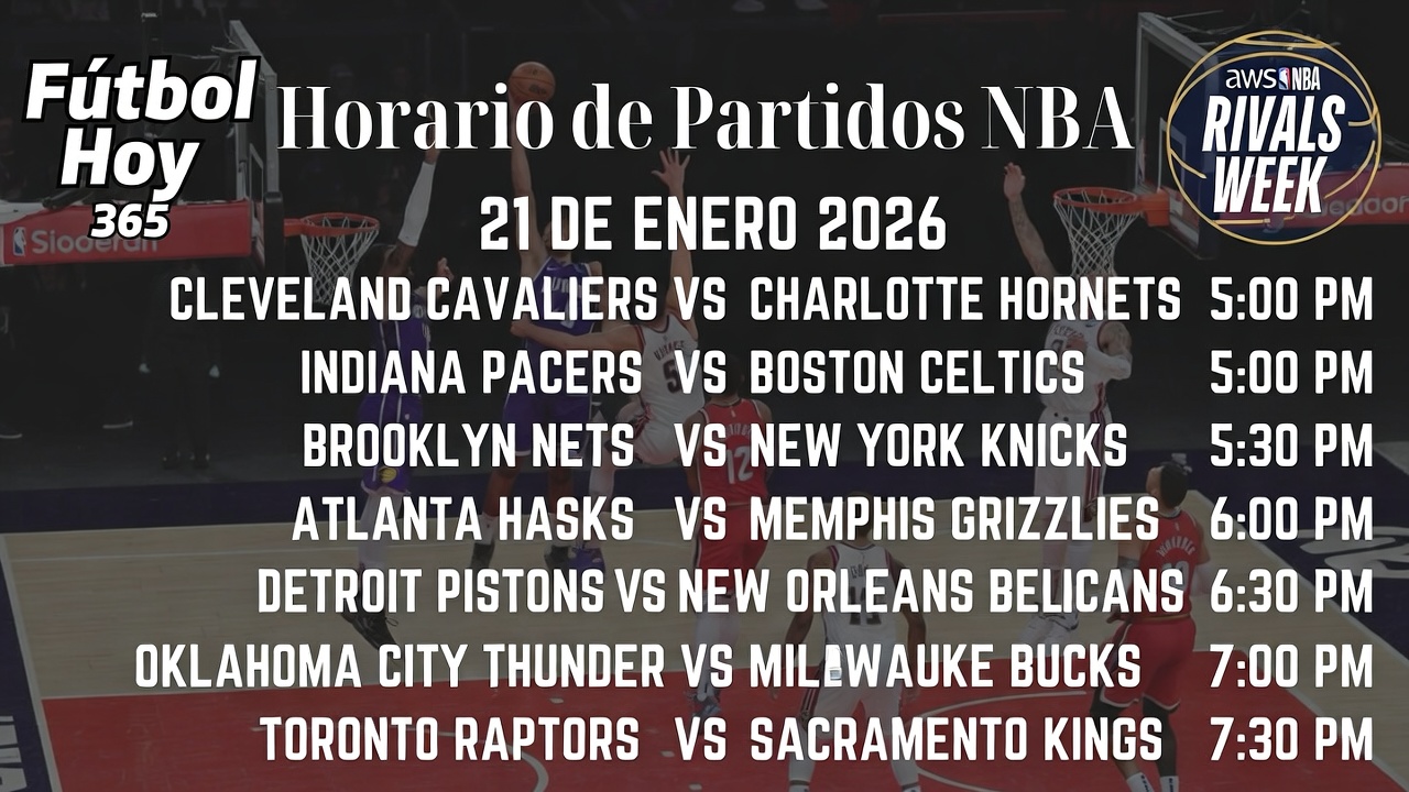NBA Horario 21 enero 2026 Partidos y horarios en México (CST)