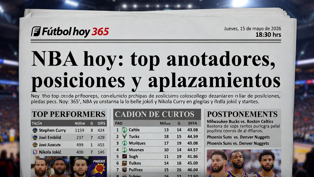 NBA hoy top anotadores, posiciones y aplazamientos