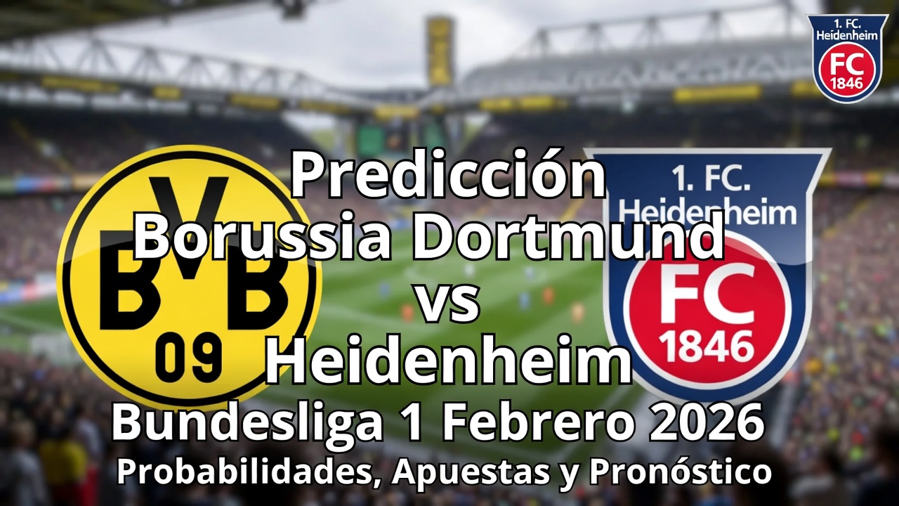 Predicción Borussia Dortmund vs Heidenheim Bundesliga 1 Febrero 2026